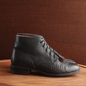 Ariat Boots Womens Size 7 B Black Heritage Leather Lace Up Western Riding Ankle